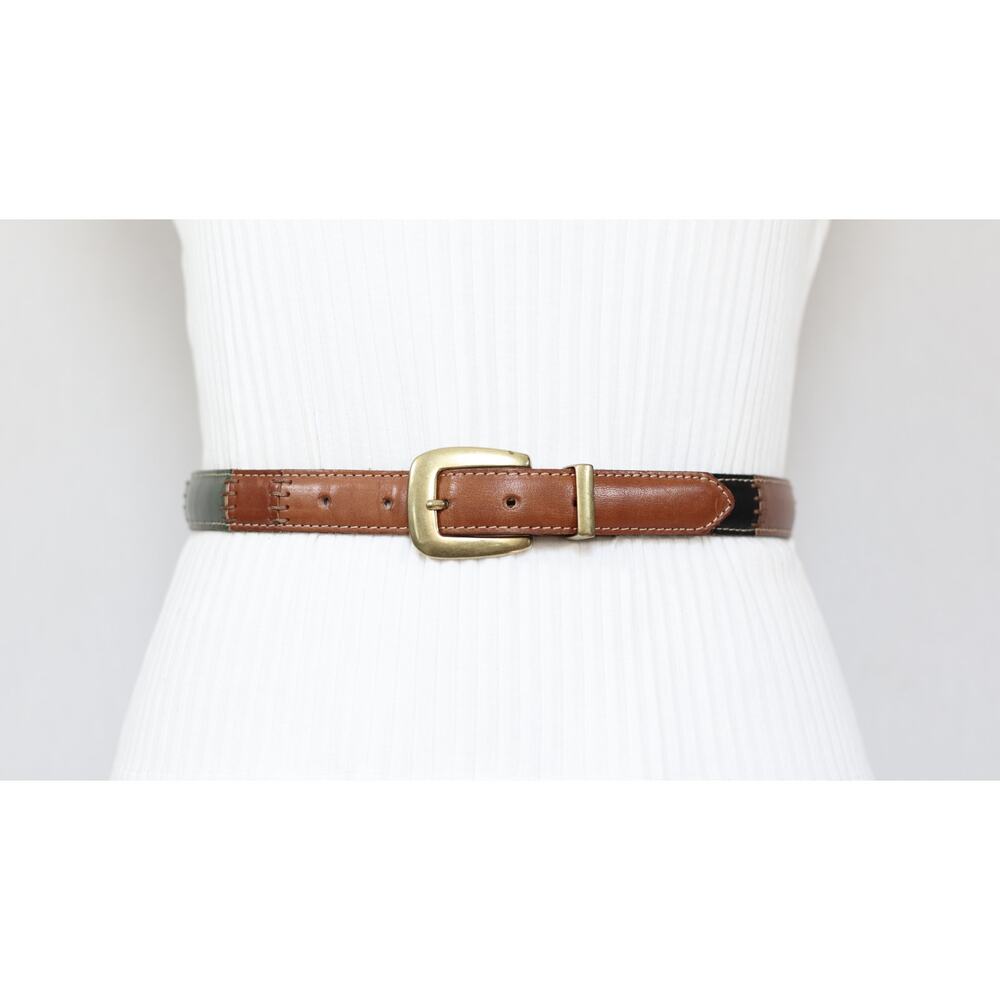💎Fossil Turkey Womens Leather Belt Small Waist Multicolor Patchwork Pattern